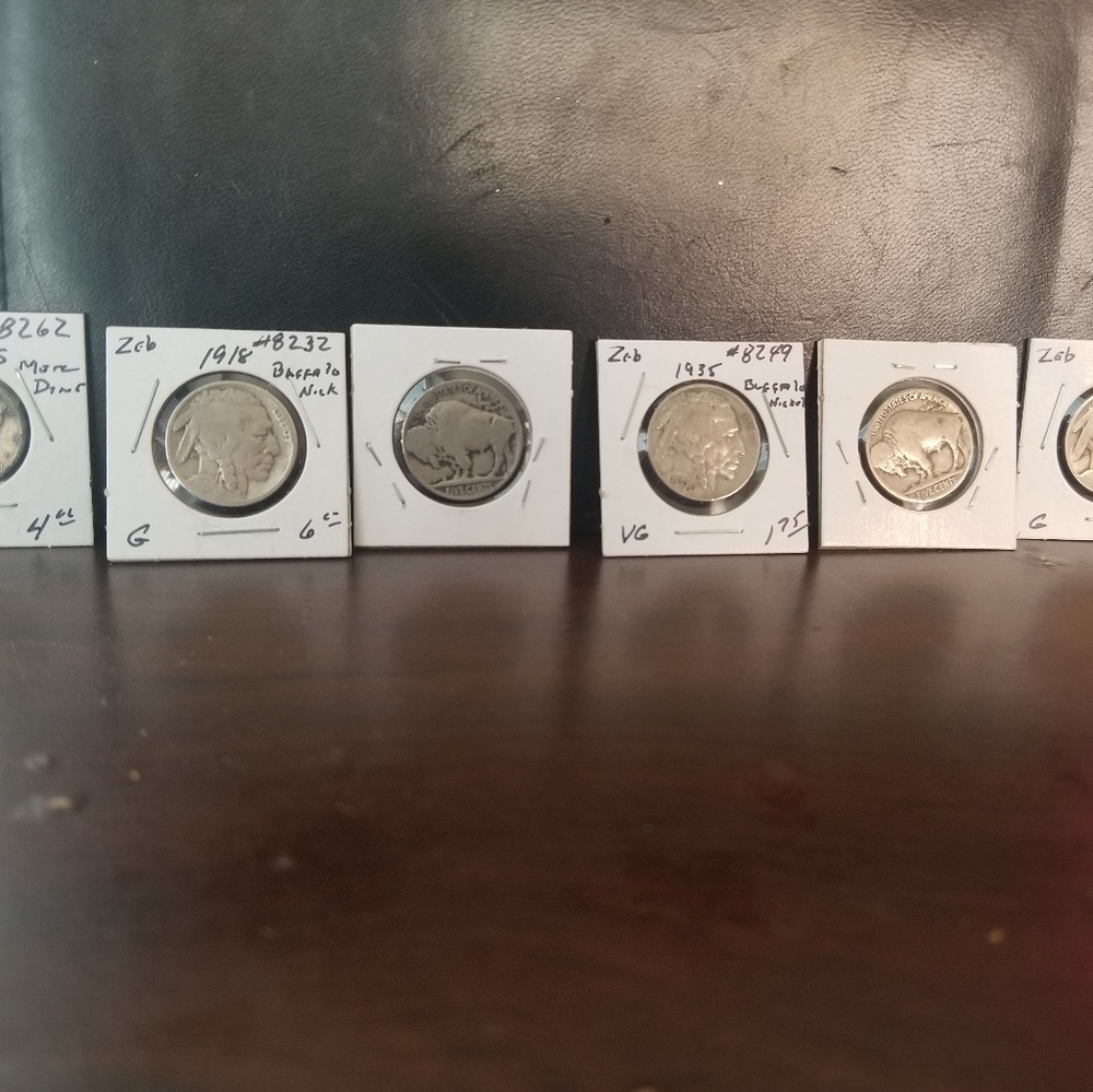 Old Buffalo nickles and Mercury dimes